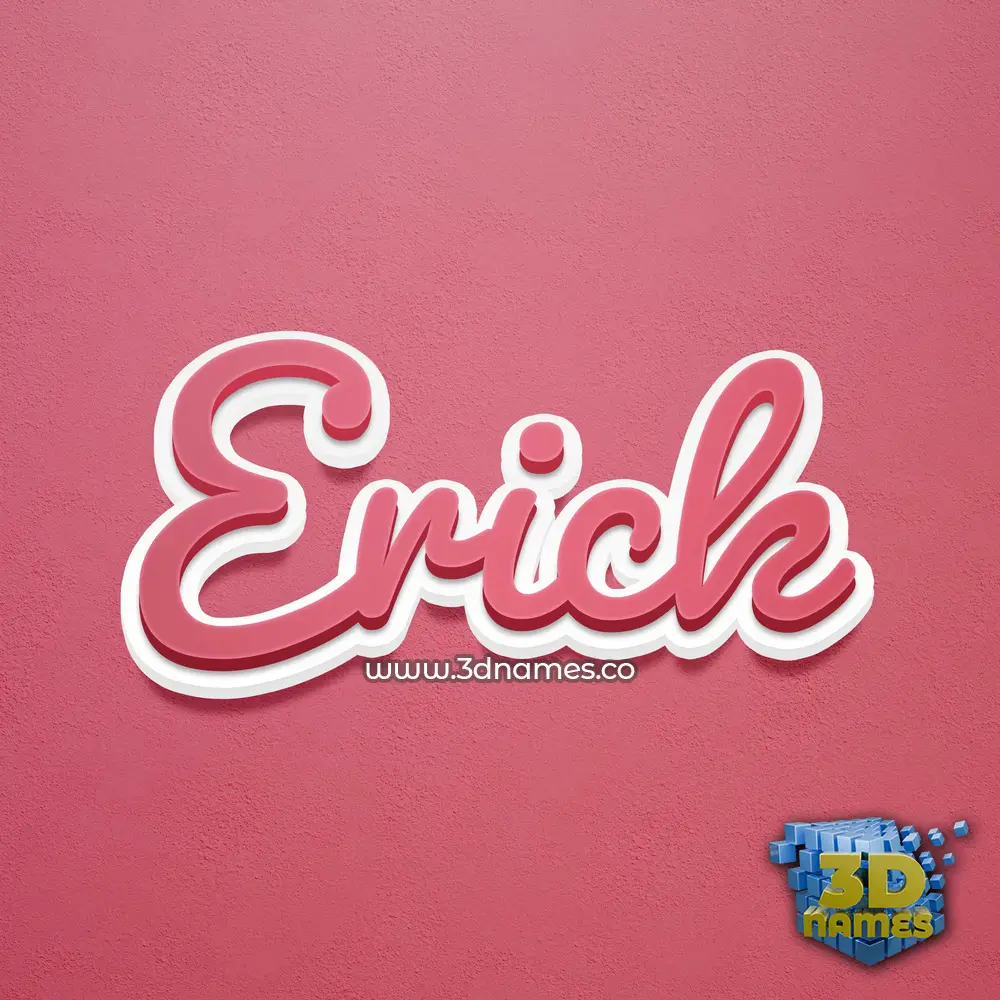 erick in Red Scribble style - 3D name wallpaper