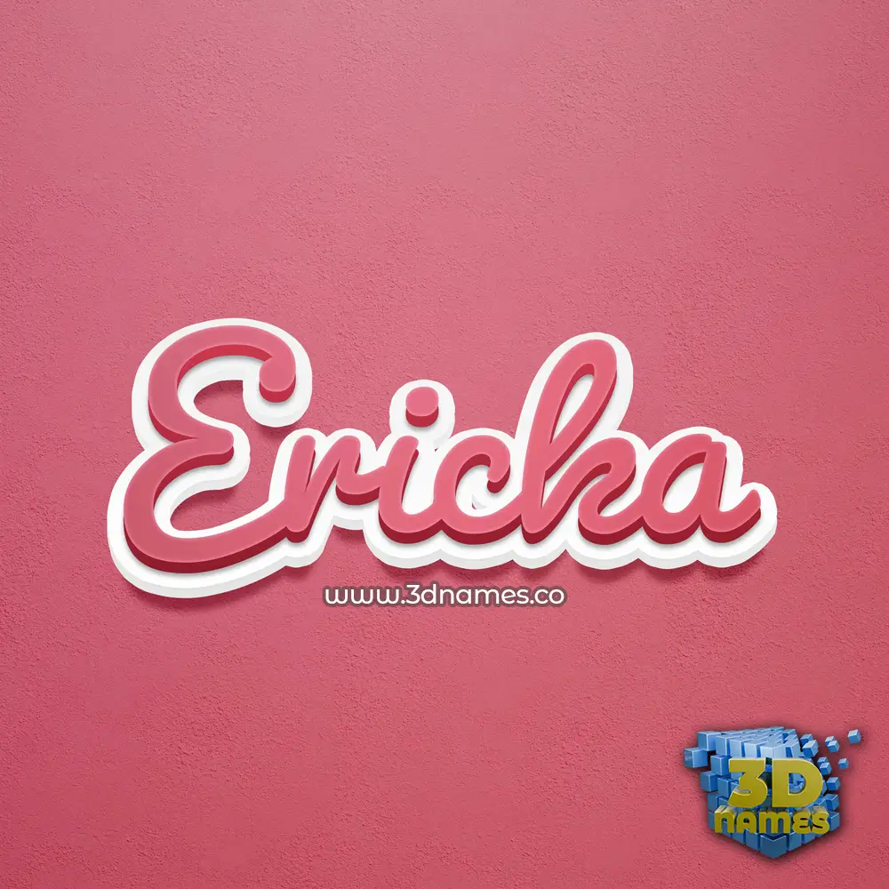 ericka in Red Scribble style - 3D name wallpaper