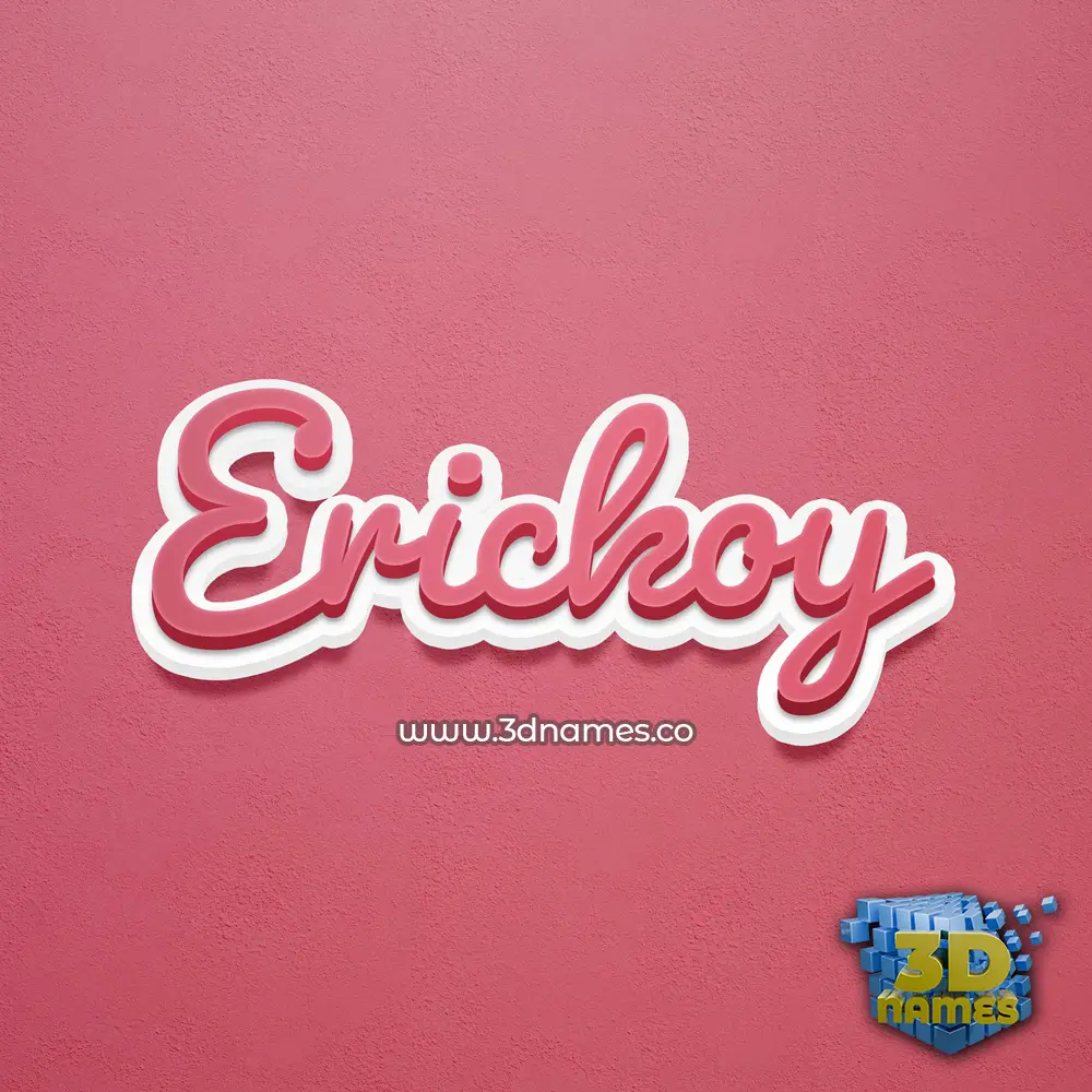 erickoy in Red Scribble style - 3D name wallpaper