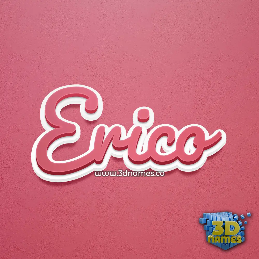erico in Red Scribble style - 3D name wallpaper