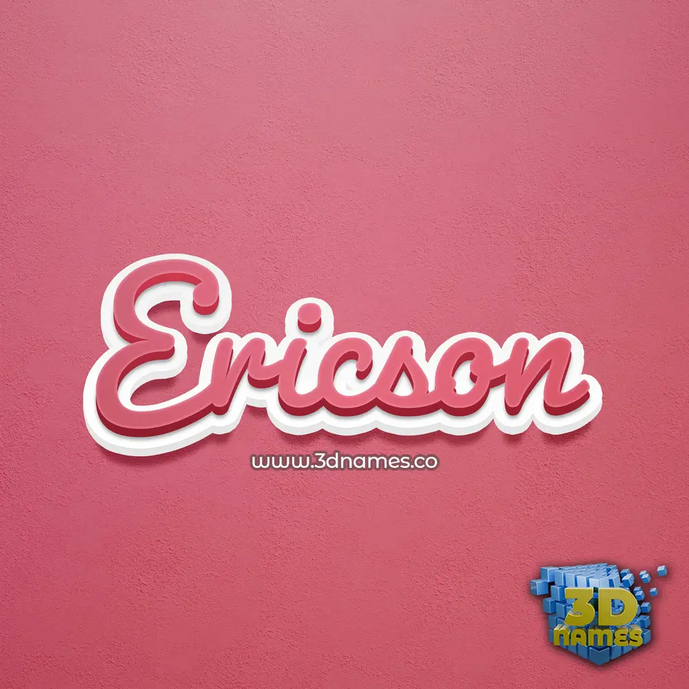 ericson in Red Scribble style - 3D name wallpaper