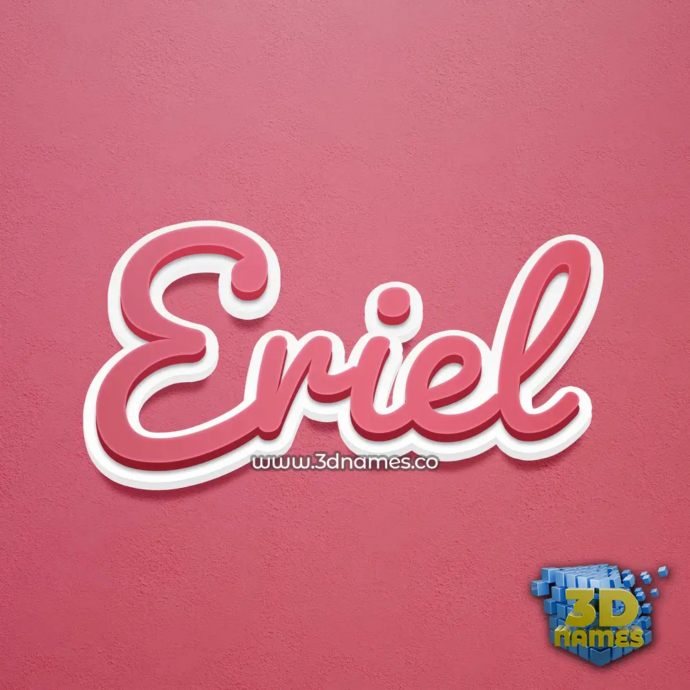 eriel in Red Scribble style - 3D name wallpaper