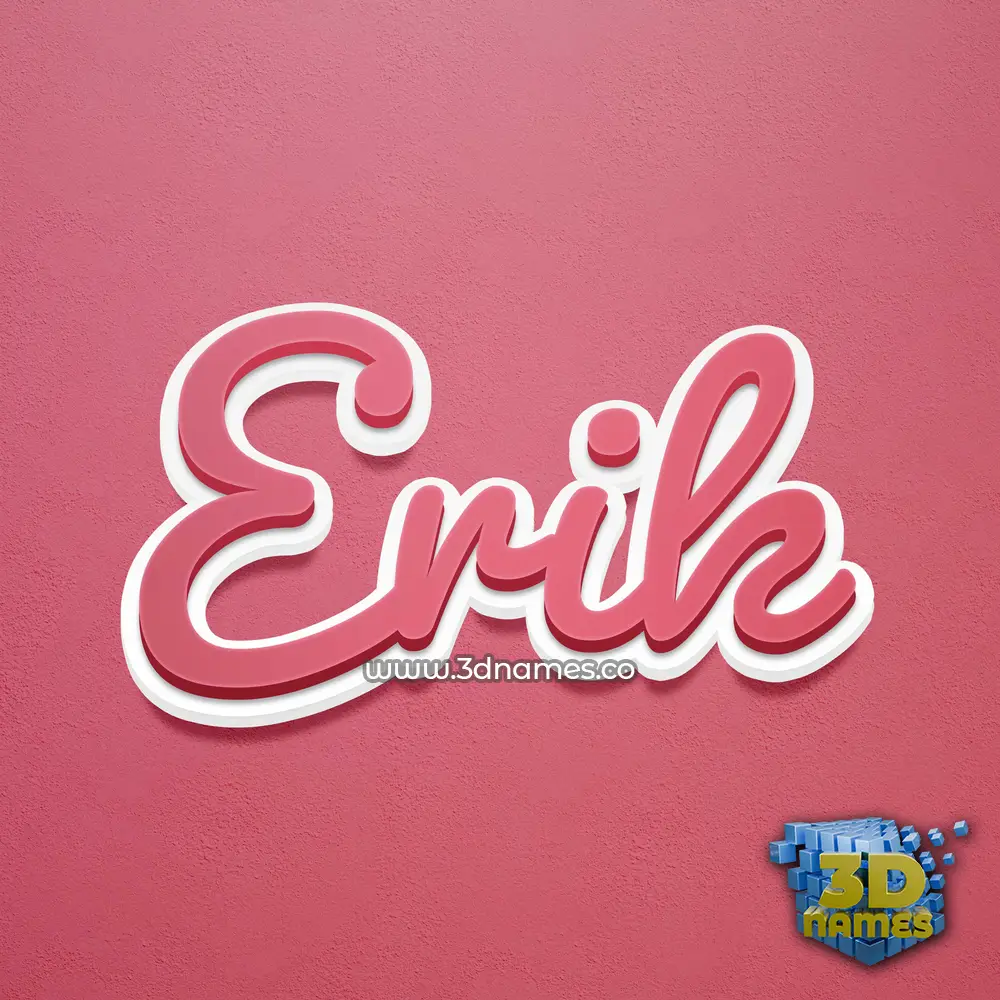 erik in Red Scribble style - 3D name wallpaper