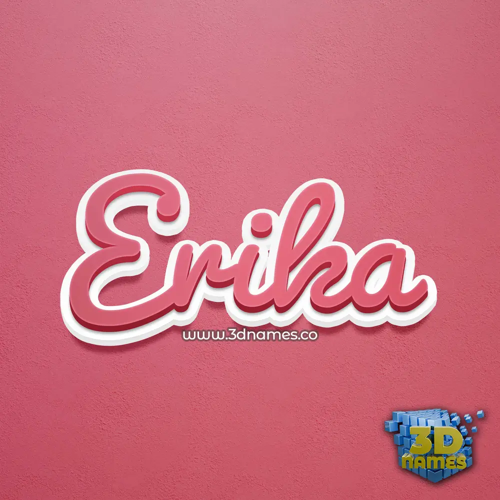 erika in Red Scribble style - 3D name wallpaper
