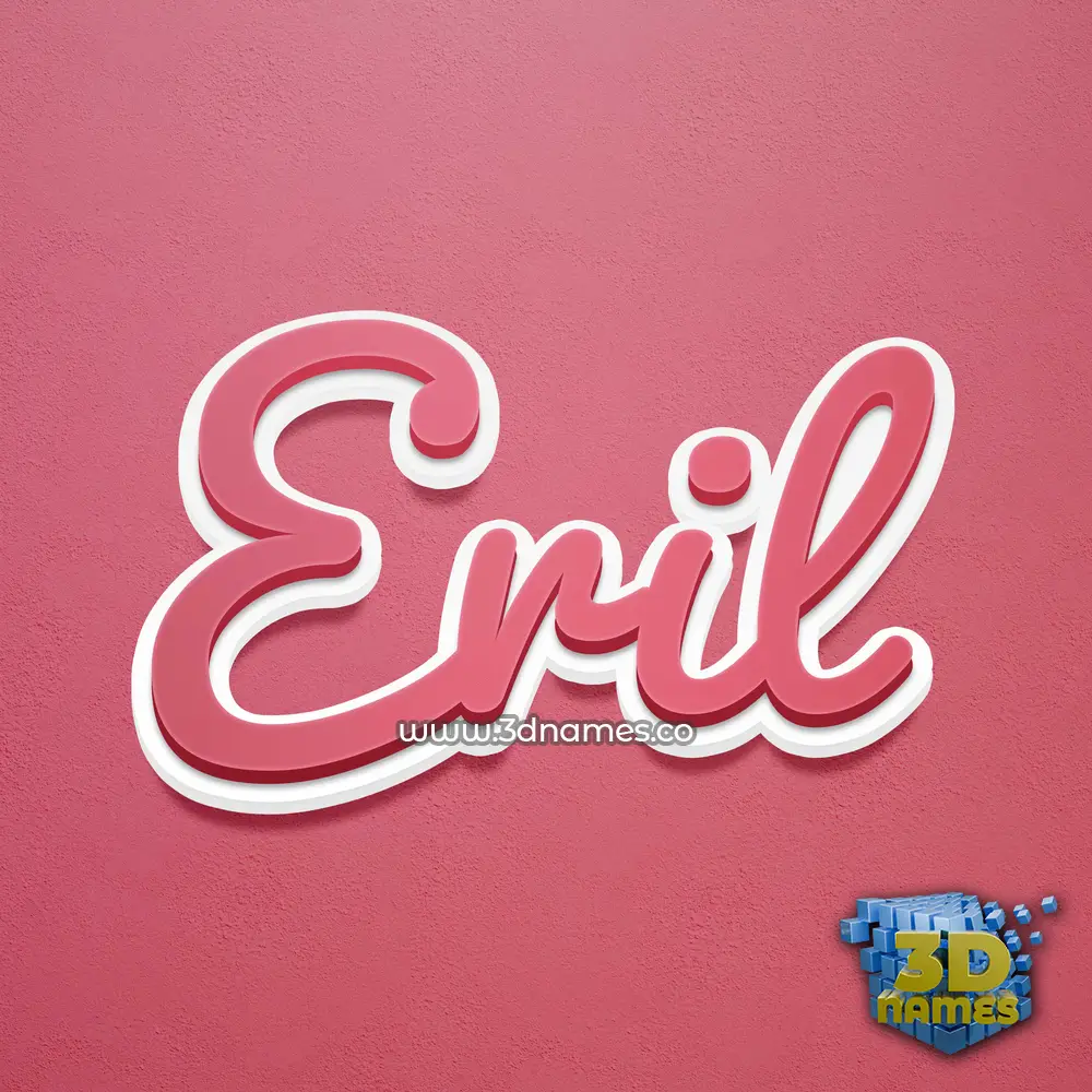 eril in Red Scribble style - 3D name wallpaper