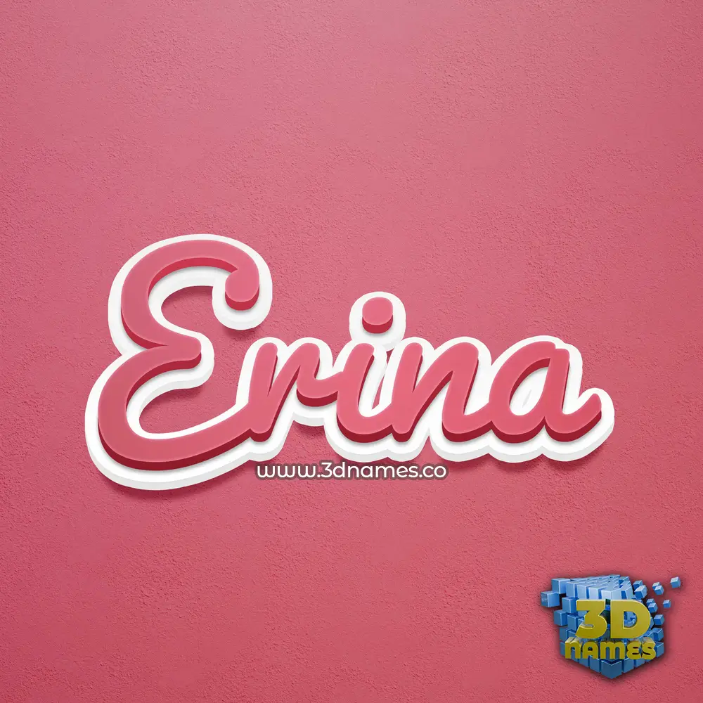 erina in Red Scribble style - 3D name wallpaper