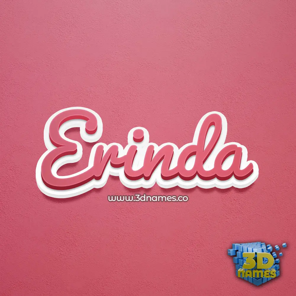 erinda in Red Scribble style - 3D name wallpaper