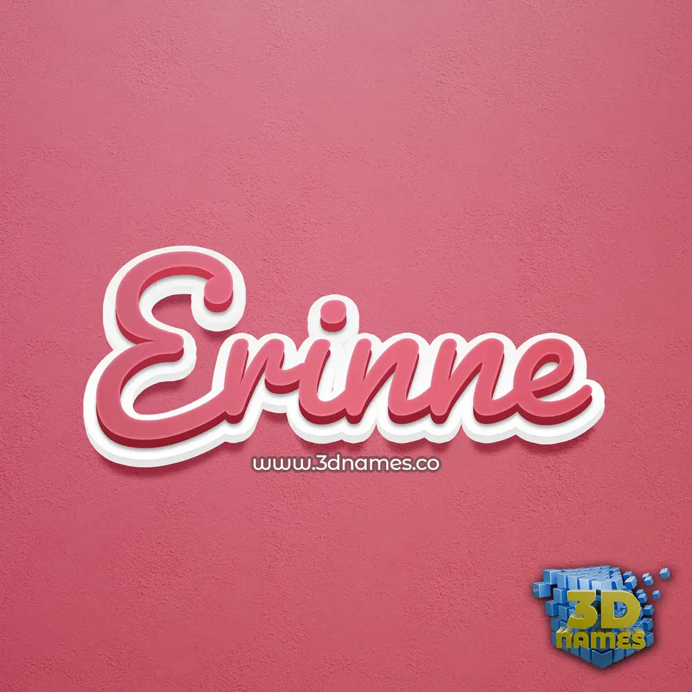 erinne in Red Scribble style - 3D name wallpaper