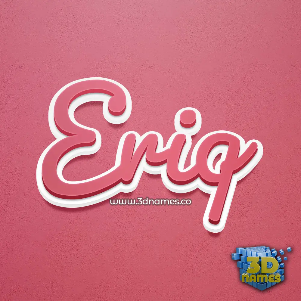 eriq in Red Scribble style - 3D name wallpaper