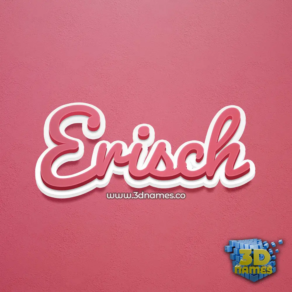 erisch in Red Scribble style - 3D name wallpaper