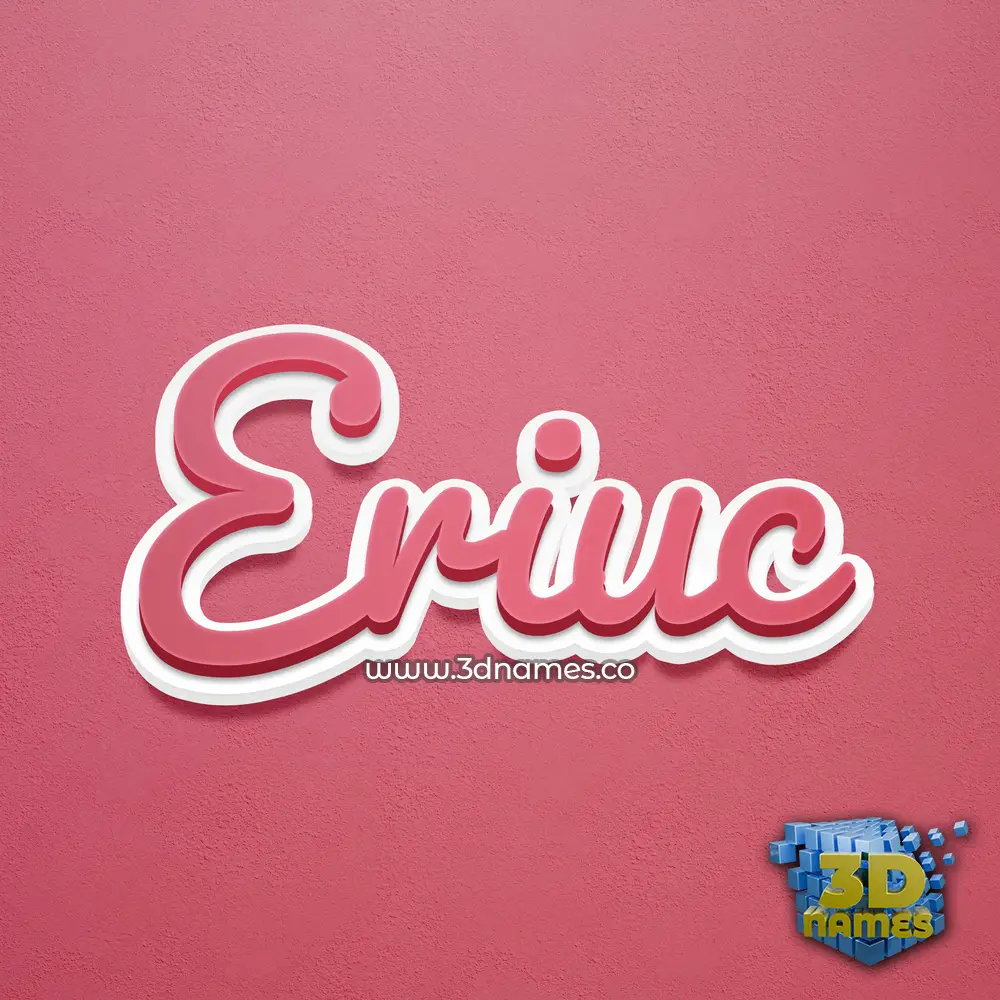 eriuc in Red Scribble style - 3D name wallpaper
