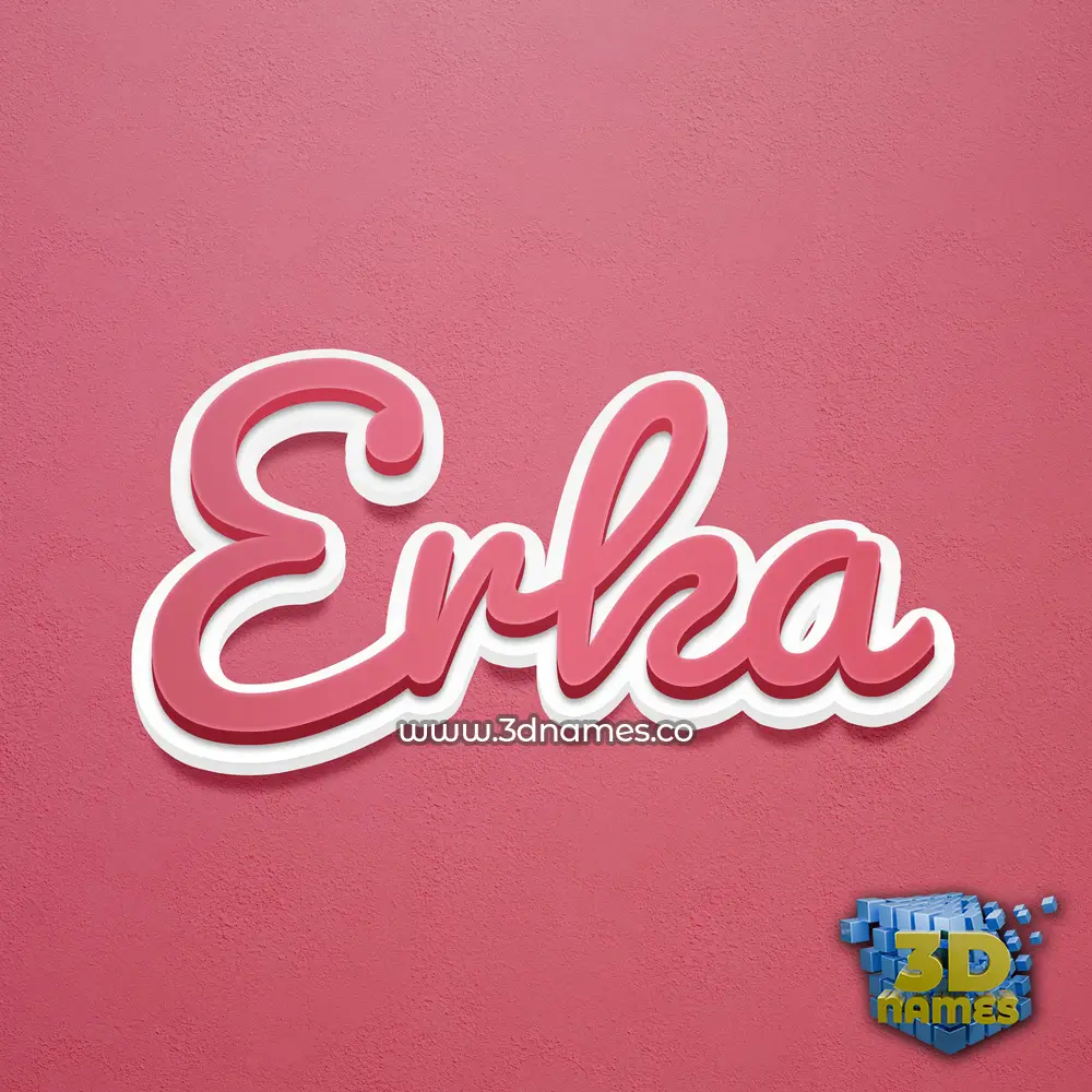 erka in Red Scribble style - 3D name wallpaper