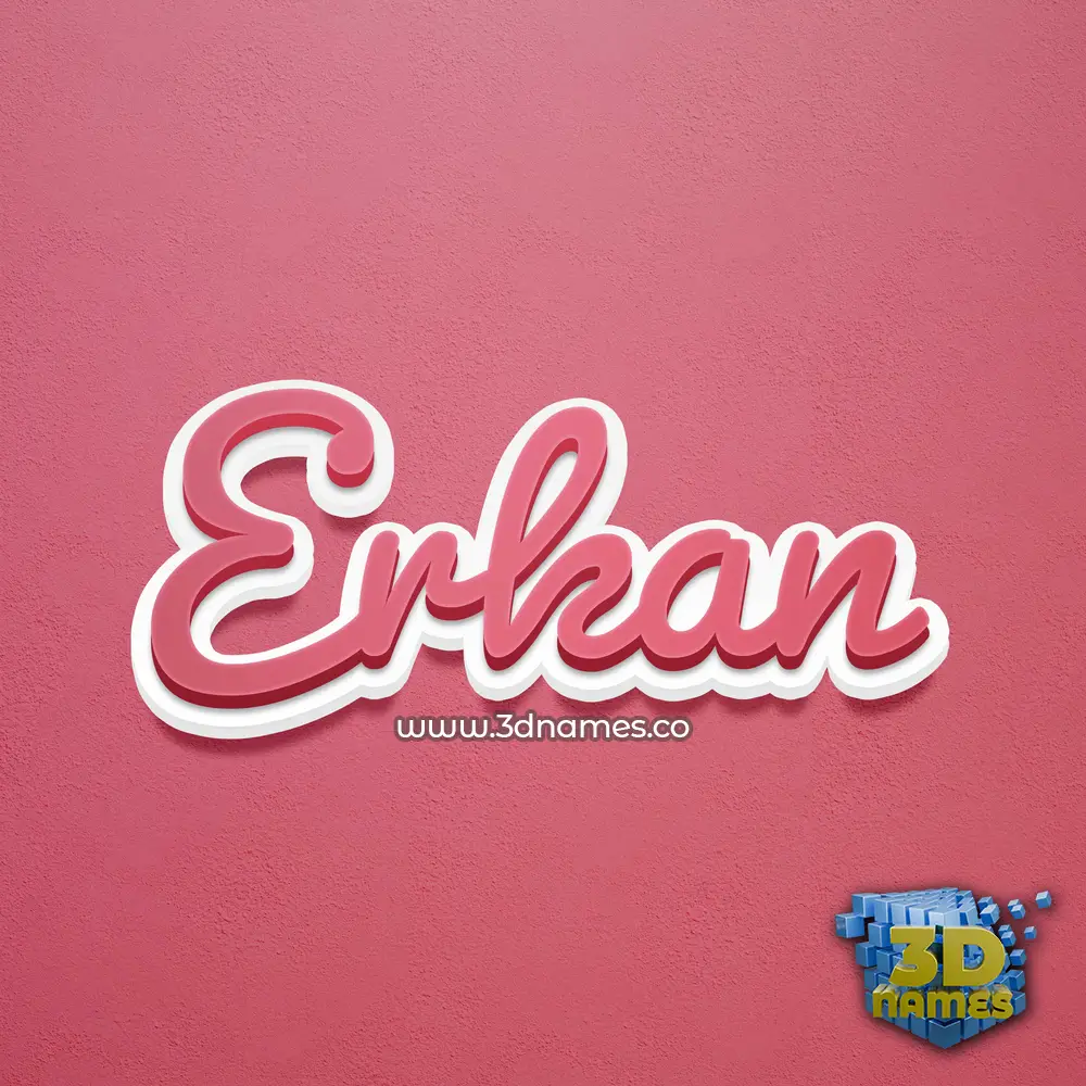 erkan in Red Scribble style - 3D name wallpaper