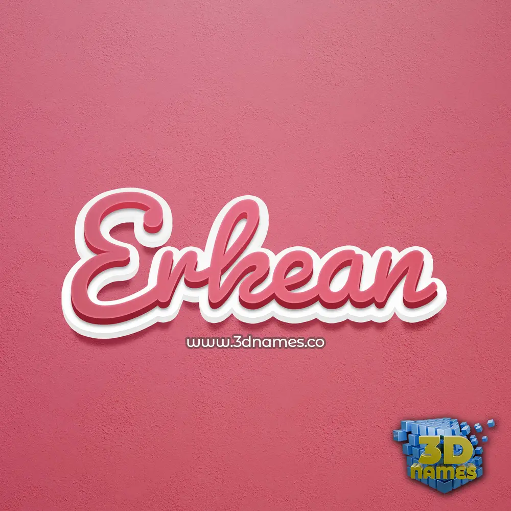 erkean in Red Scribble style - 3D name wallpaper