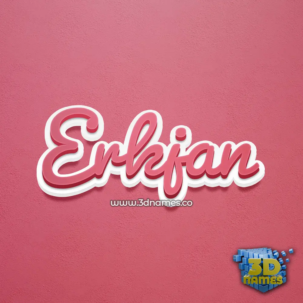 erkjan in Red Scribble style - 3D name wallpaper