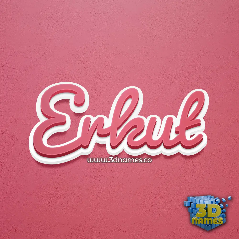 erkut in Red Scribble style - 3D name wallpaper