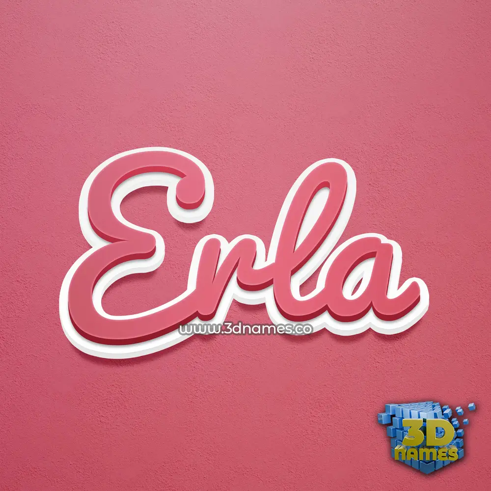 erla in Red Scribble style - 3D name wallpaper