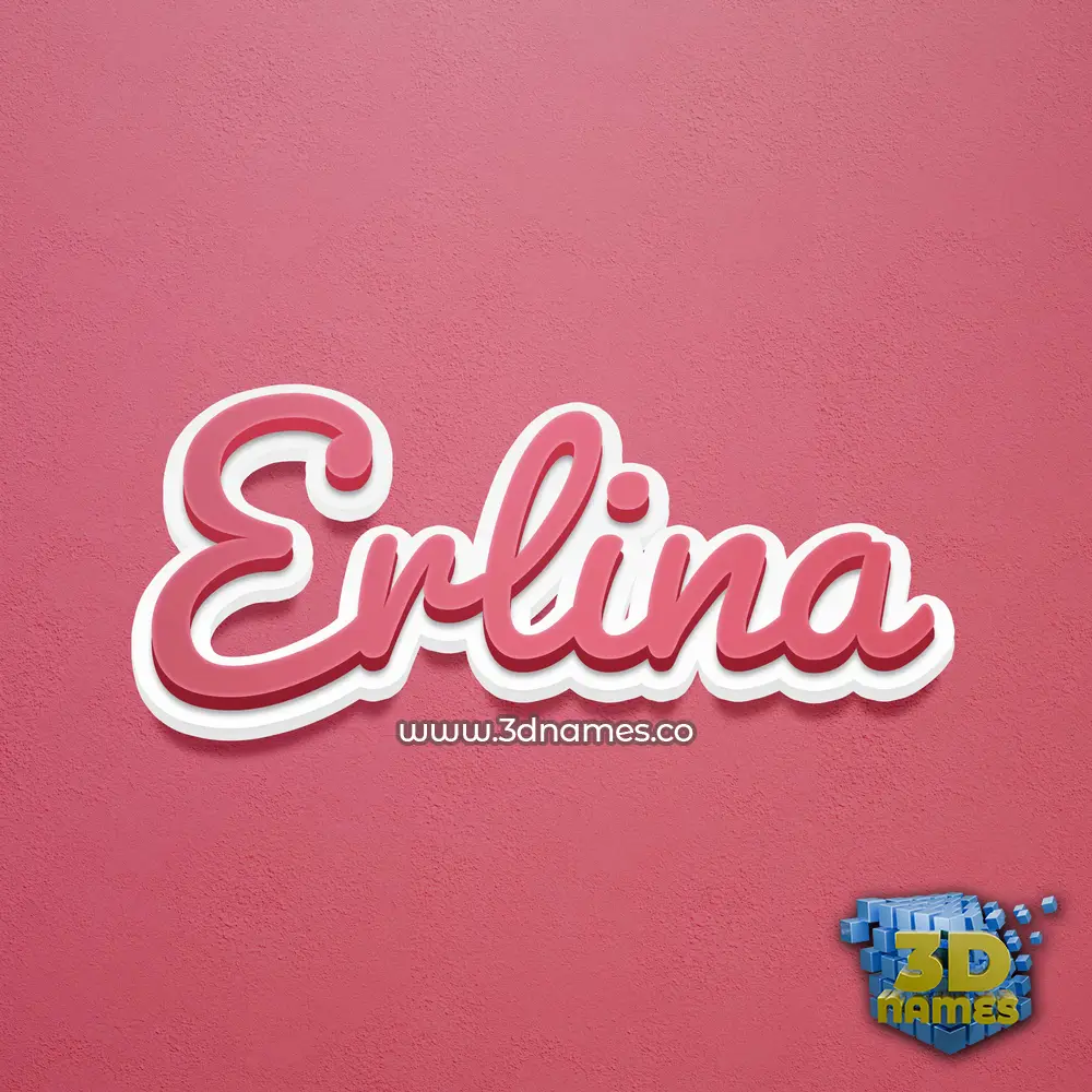 erlina in Red Scribble style - 3D name wallpaper