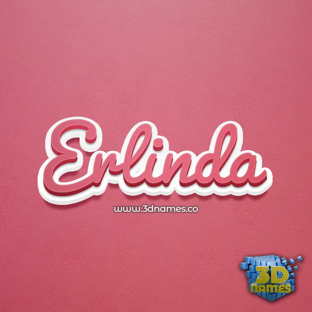 erlinda in Red Scribble style - 3D name wallpaper