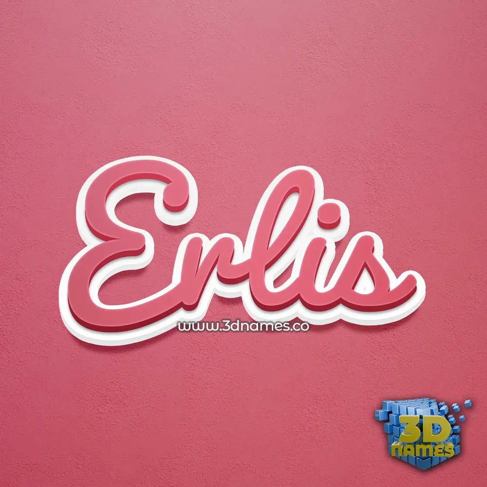 erlis in Red Scribble style - 3D name wallpaper