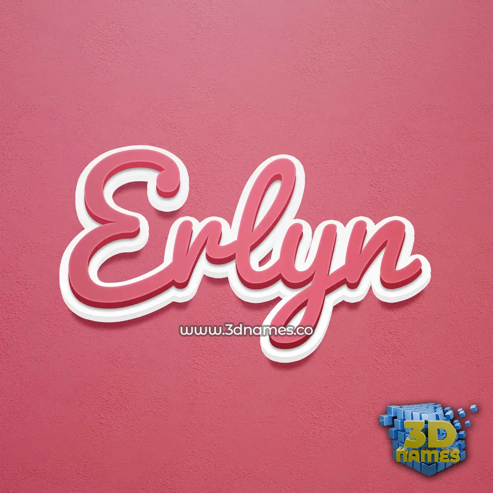 erlyn in Red Scribble style - 3D name wallpaper