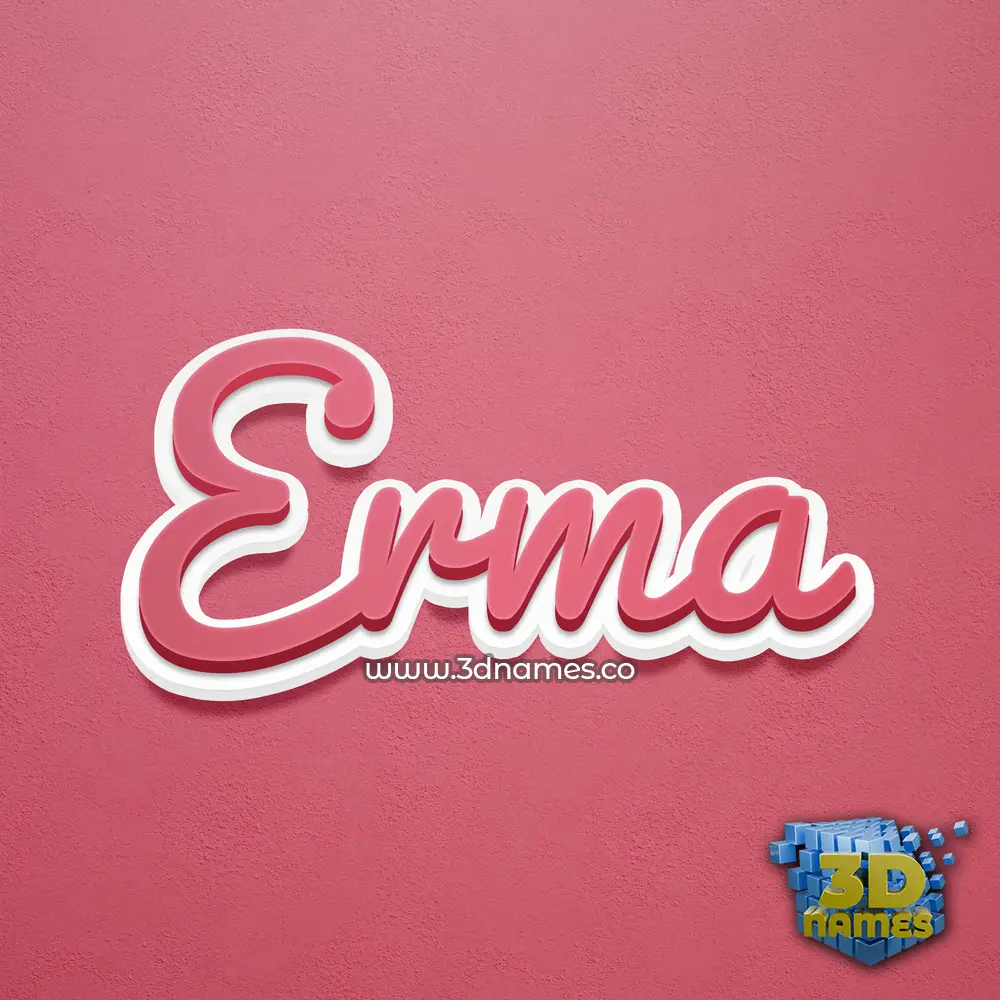 erma in Red Scribble style - 3D name wallpaper
