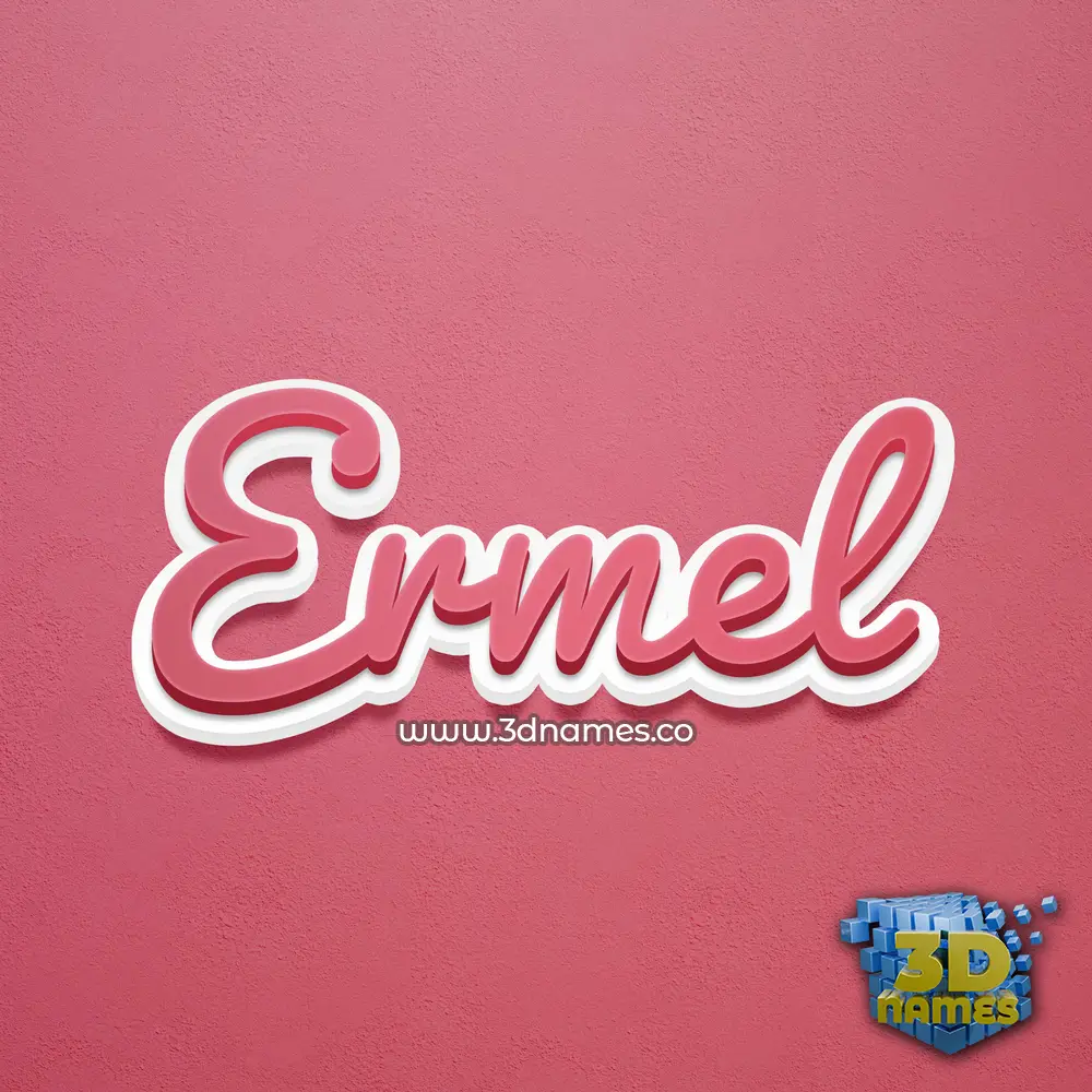ermel in Red Scribble style - 3D name wallpaper