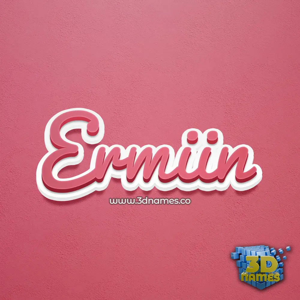 ermiin in Red Scribble style - 3D name wallpaper