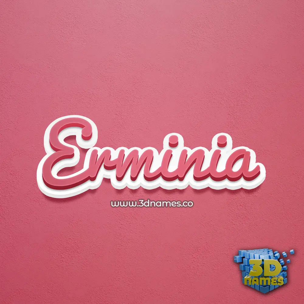 erminia in Red Scribble style - 3D name wallpaper