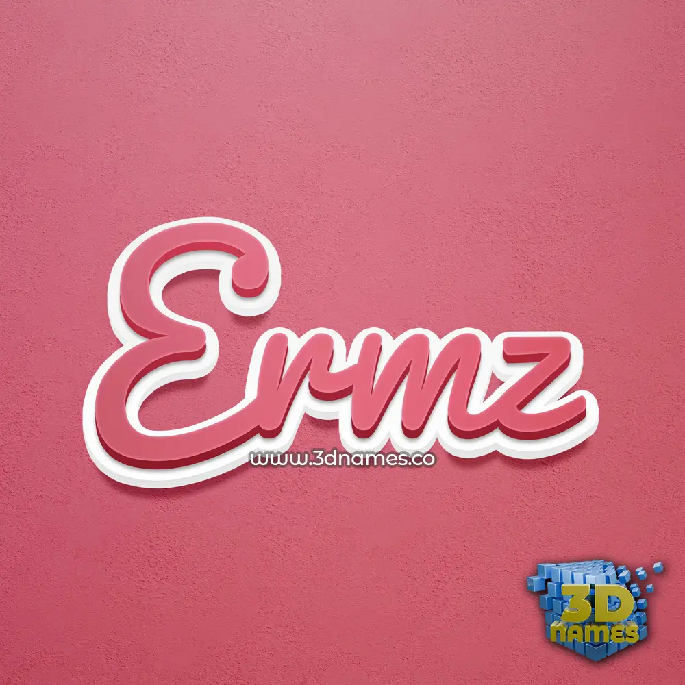 ermz in Red Scribble style - 3D name wallpaper