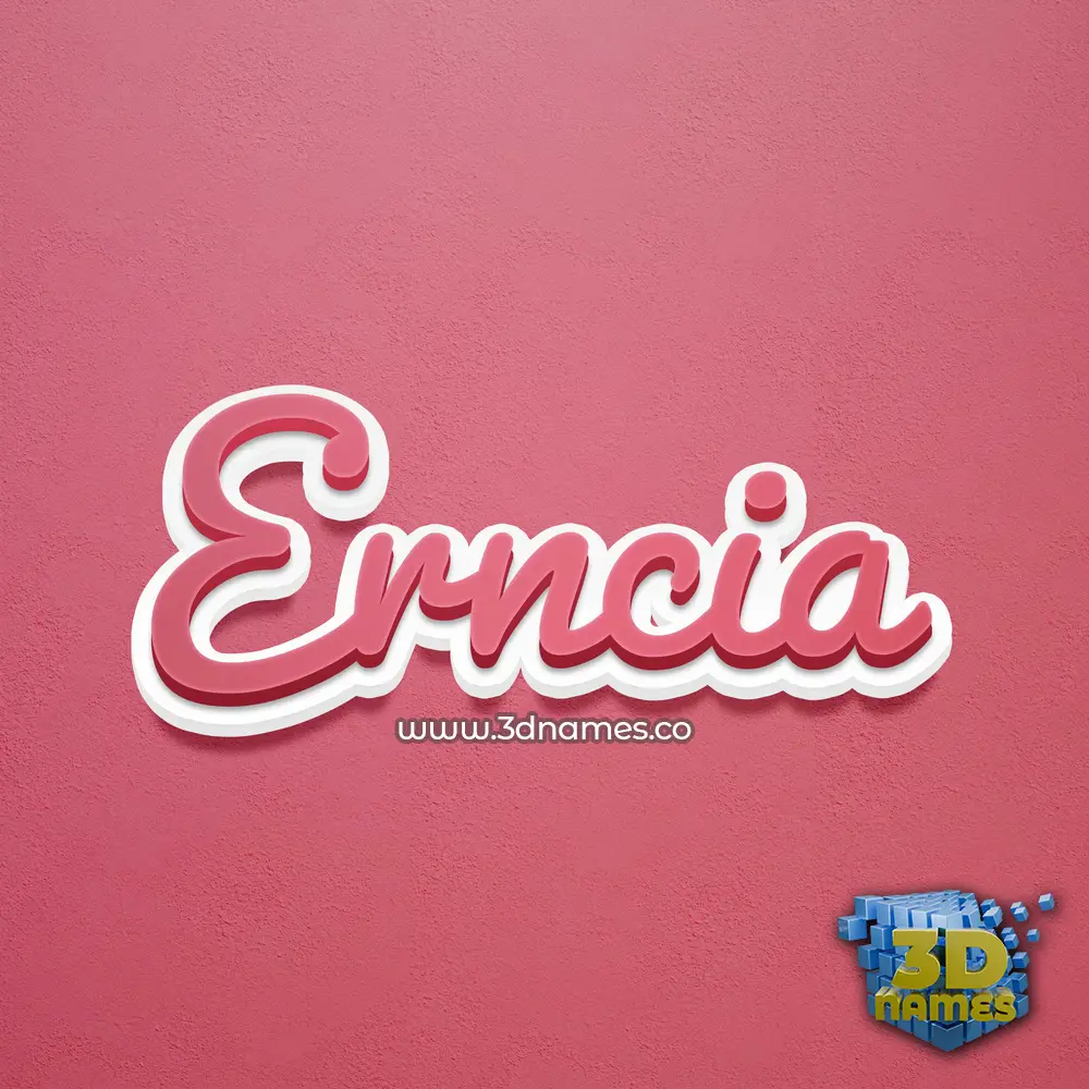 erncia in Red Scribble style - 3D name wallpaper