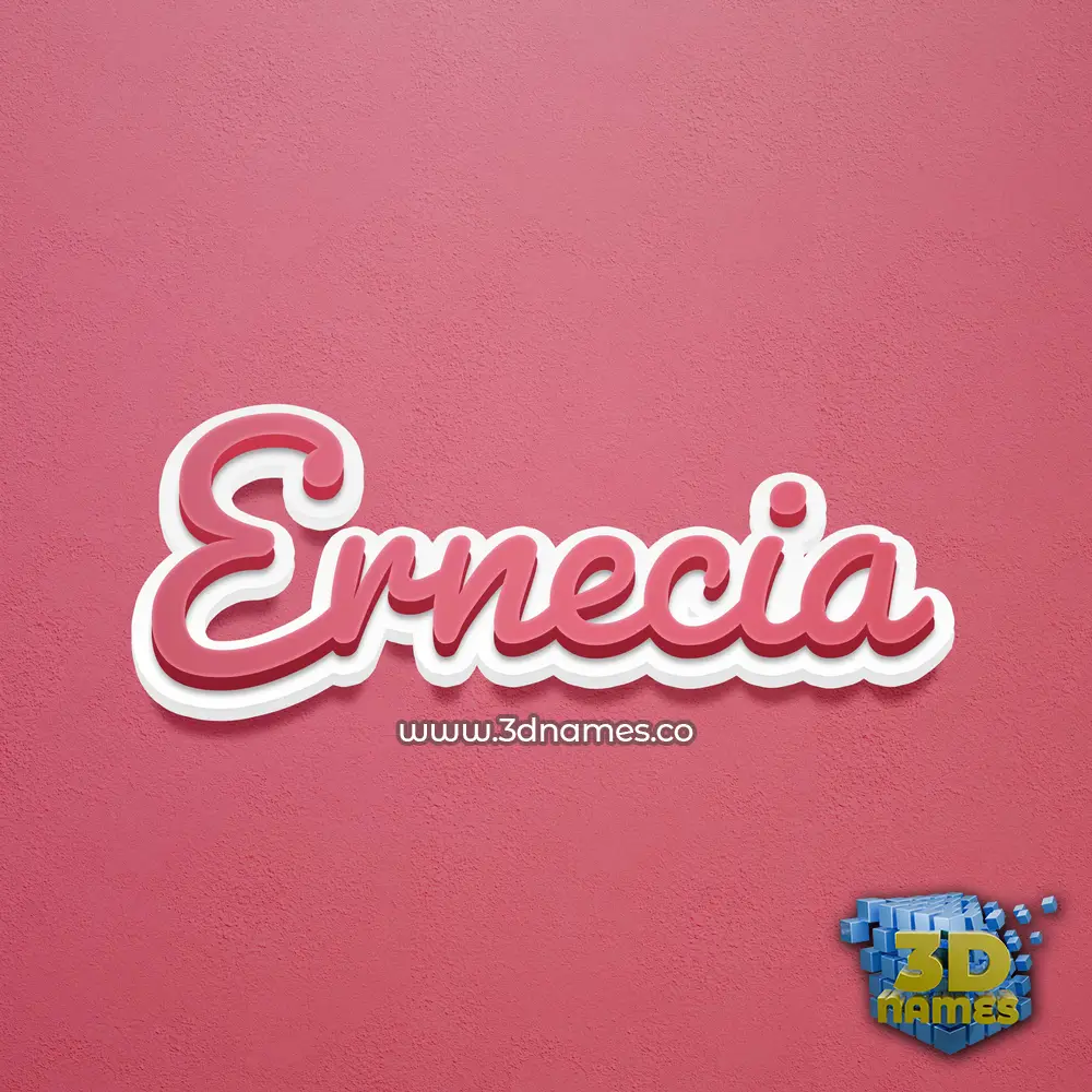 ernecia in Red Scribble style - 3D name wallpaper