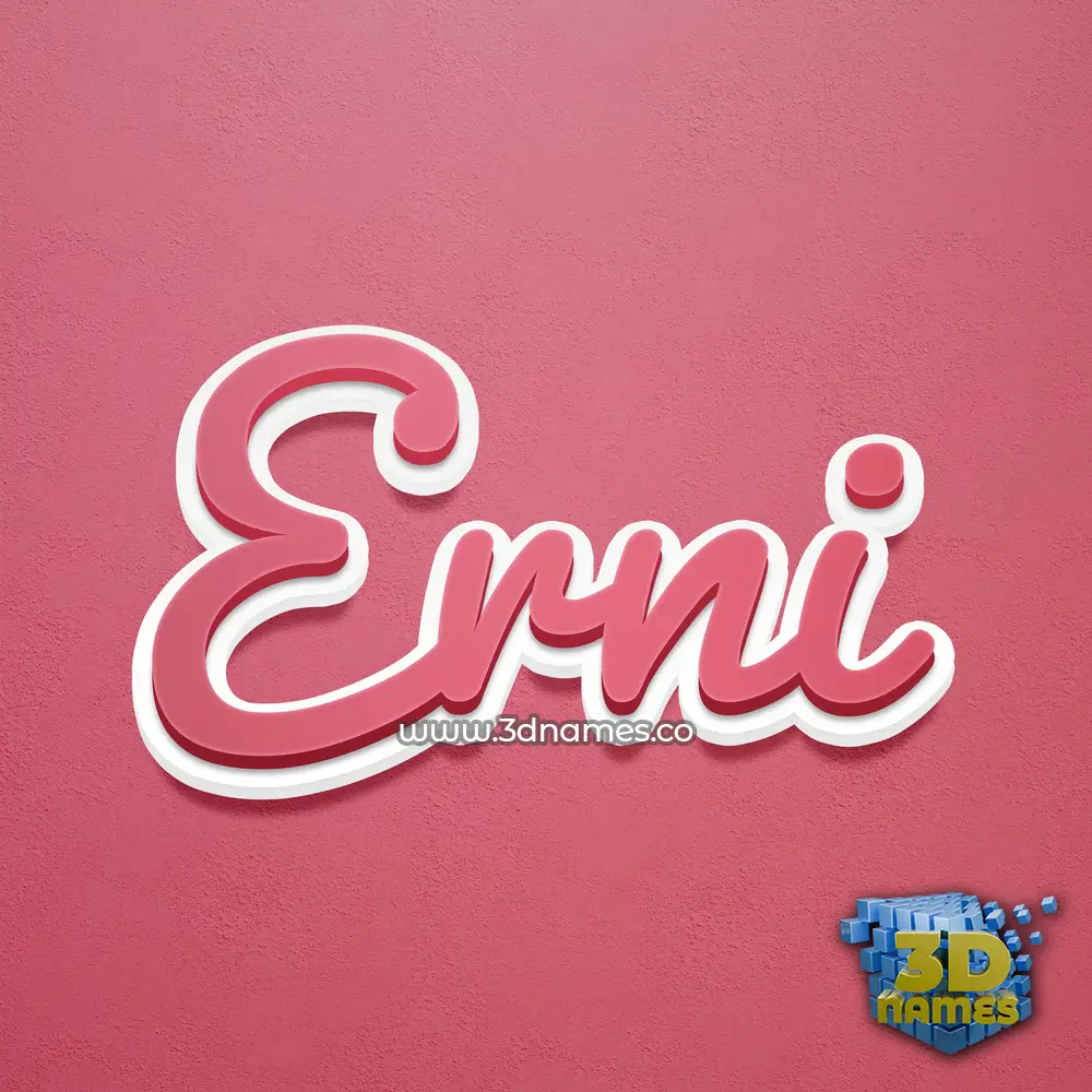 erni in Red Scribble style - 3D name wallpaper
