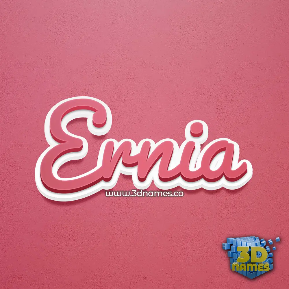 ernia in Red Scribble style - 3D name wallpaper