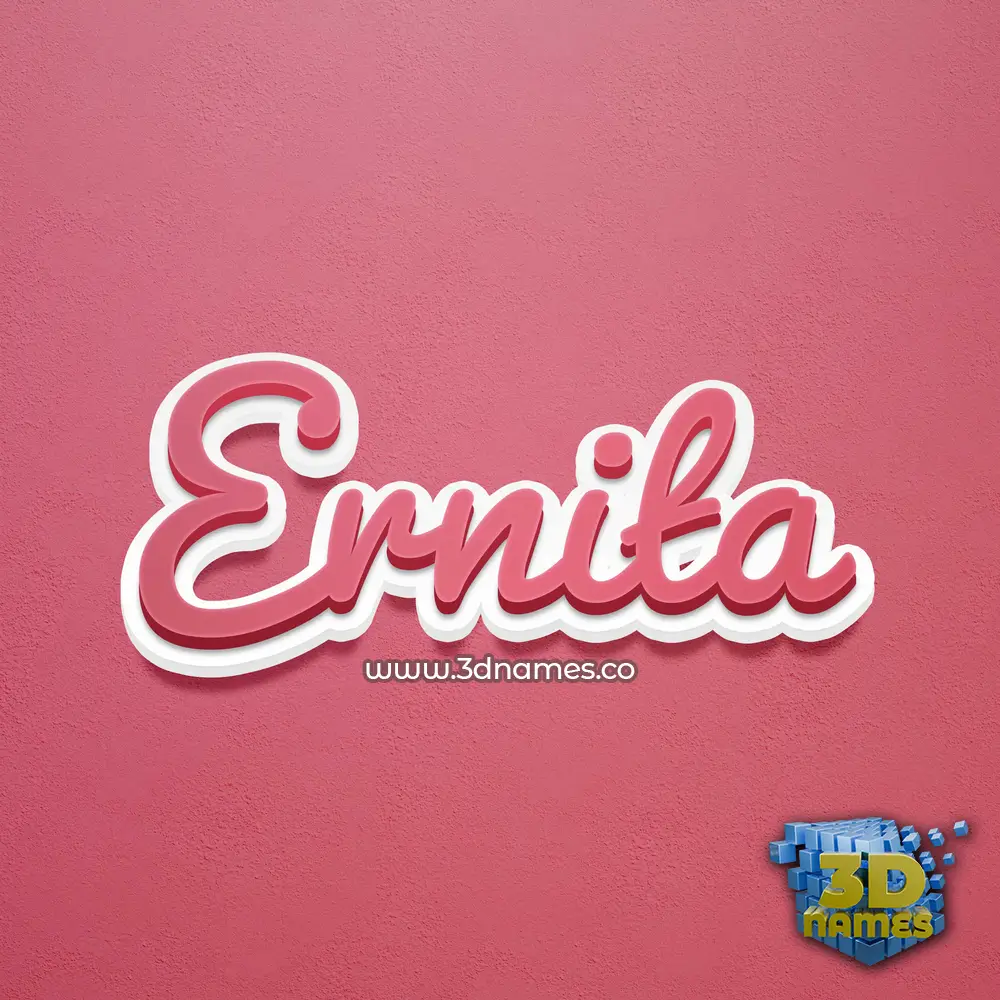 ernita in Red Scribble style - 3D name wallpaper