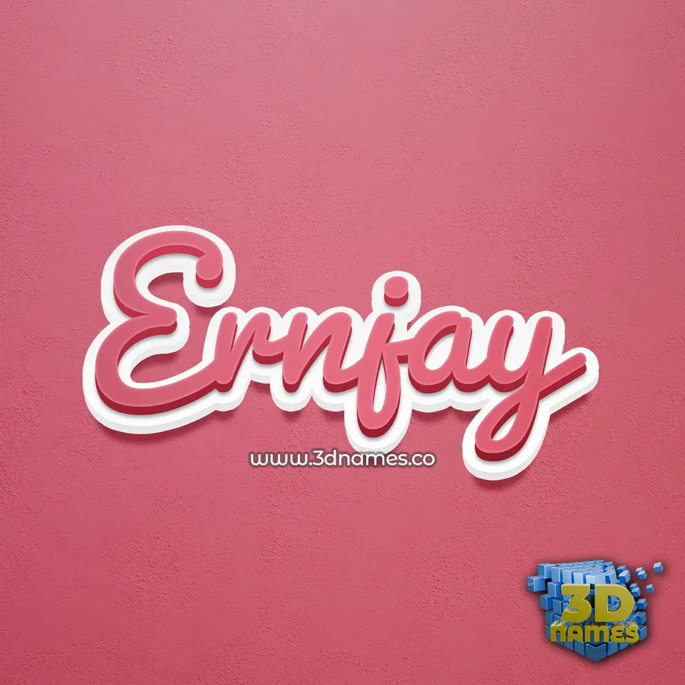 ernjay in Red Scribble style - 3D name wallpaper