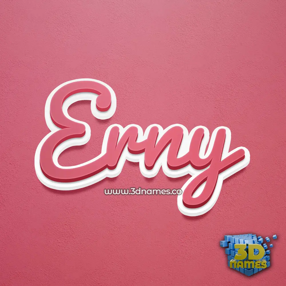 erny in Red Scribble style - 3D name wallpaper