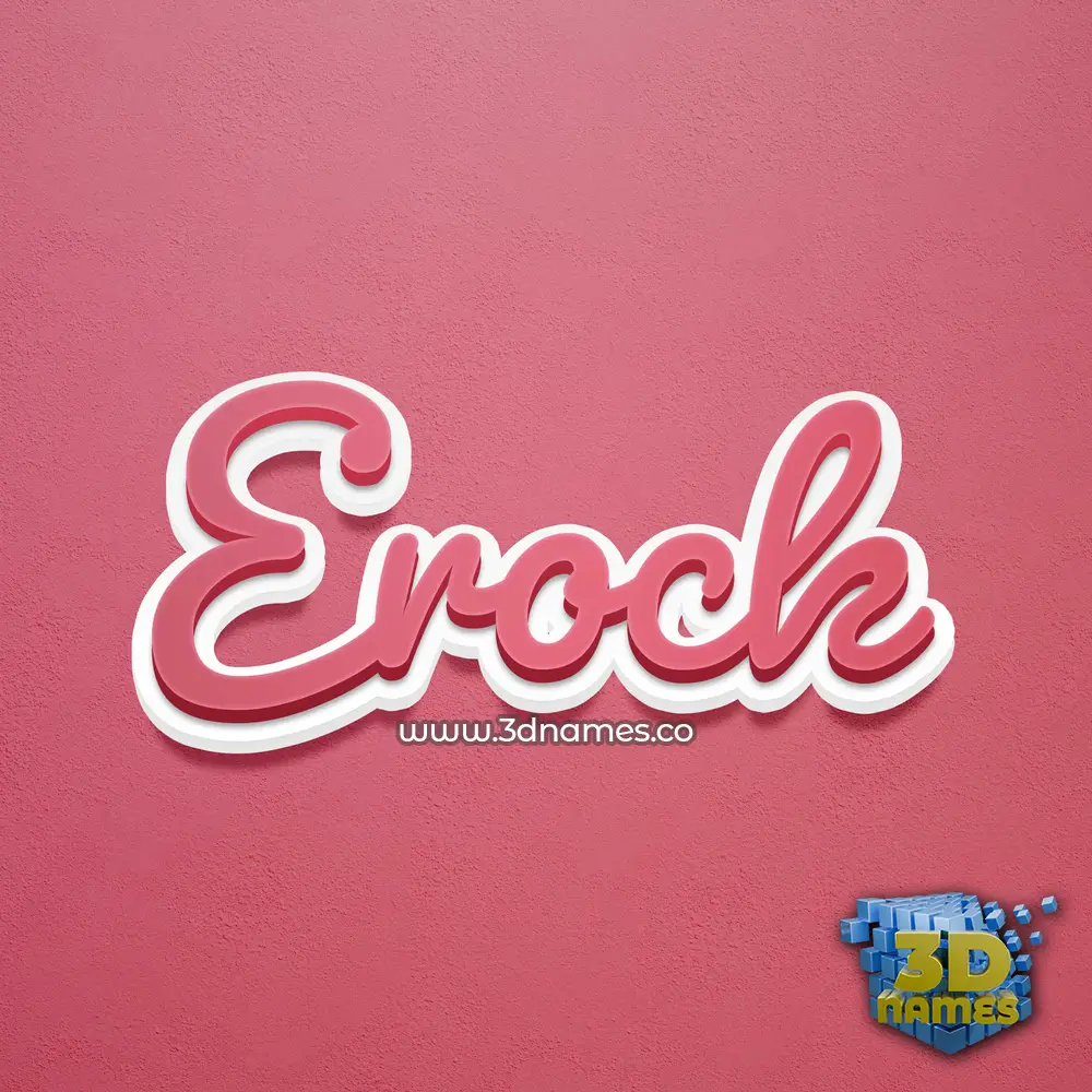 erock in Red Scribble style - 3D name wallpaper