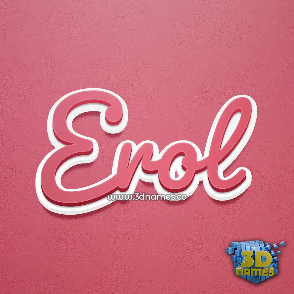 erol in Red Scribble style - 3D name wallpaper
