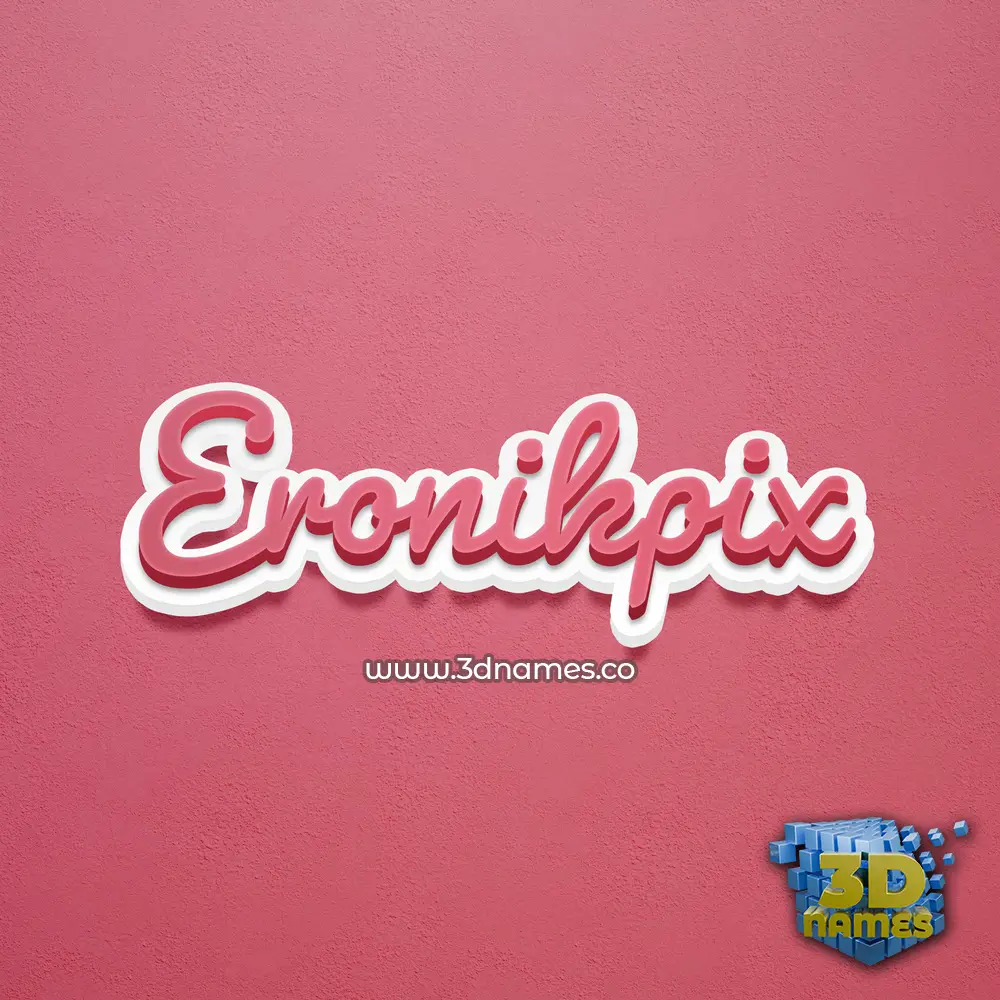 eronikpix in Red Scribble style - 3D name wallpaper
