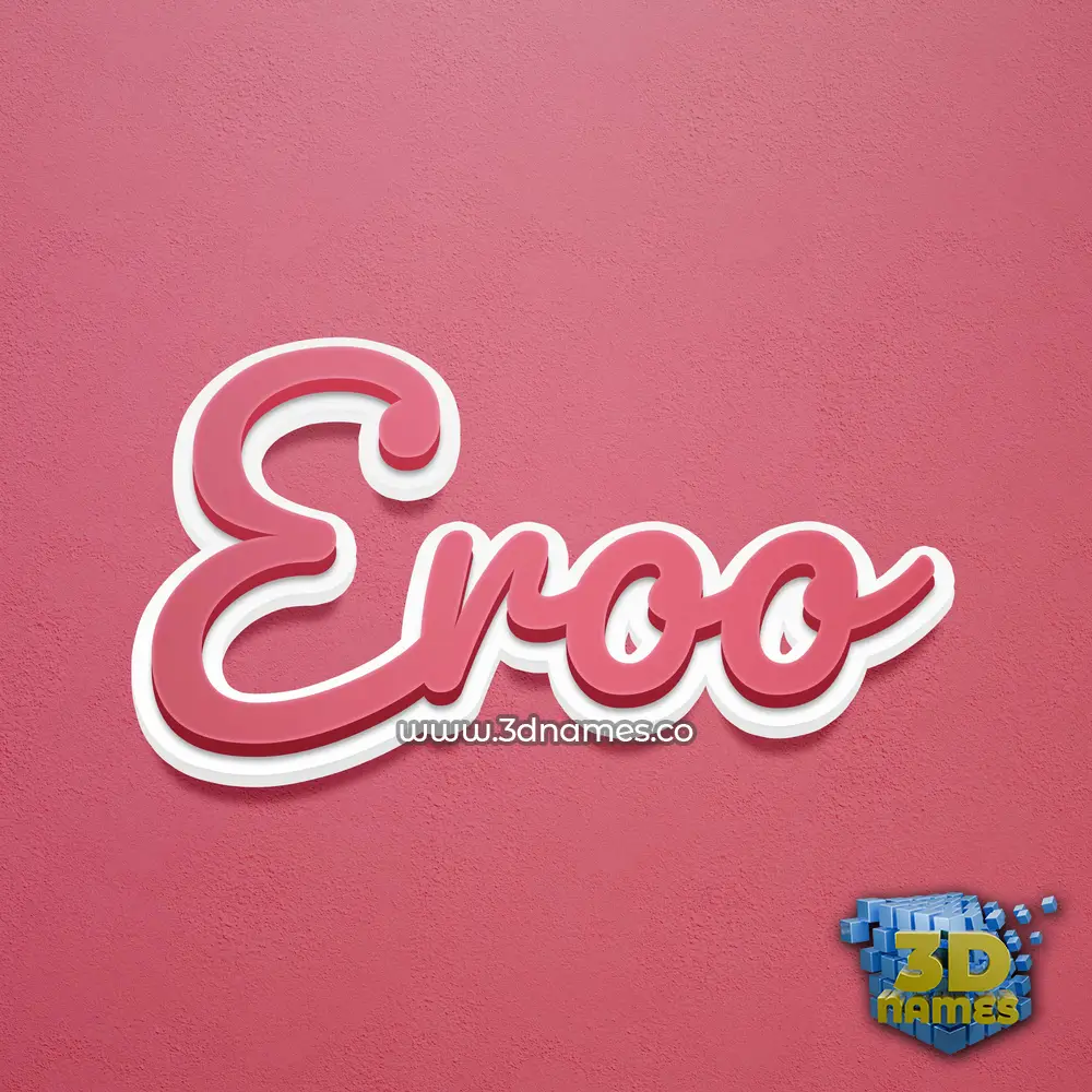 eroo in Red Scribble style - 3D name wallpaper