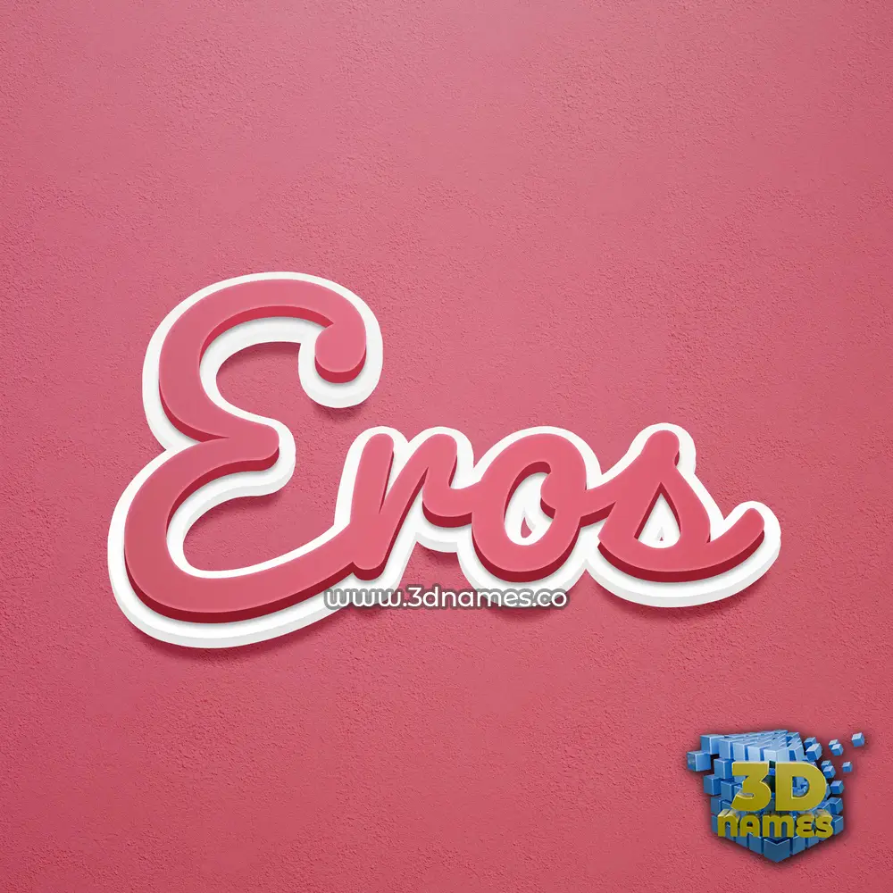 eros in Red Scribble style - 3D name wallpaper