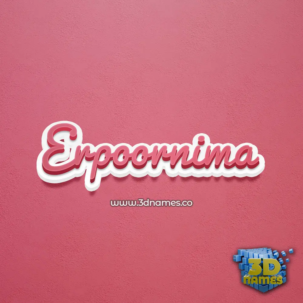 erpoornima in Red Scribble style - 3D name wallpaper