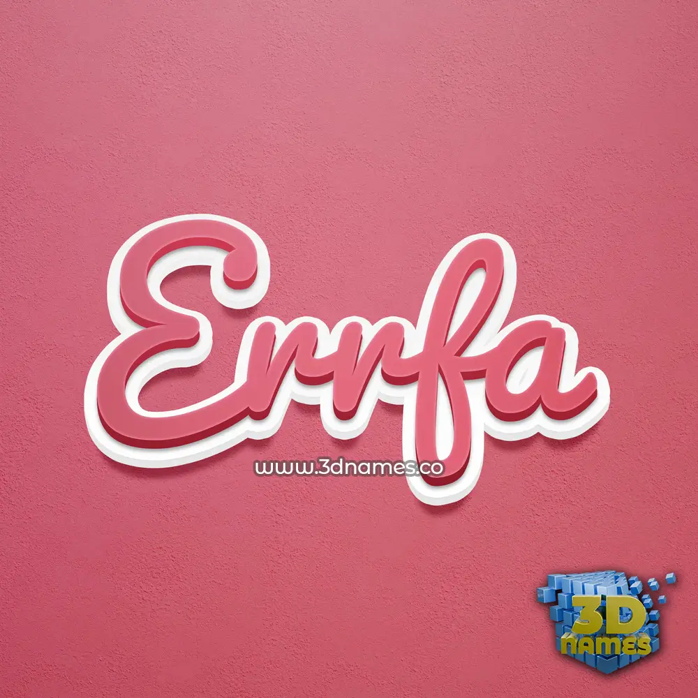 errfa in Red Scribble style - 3D name wallpaper
