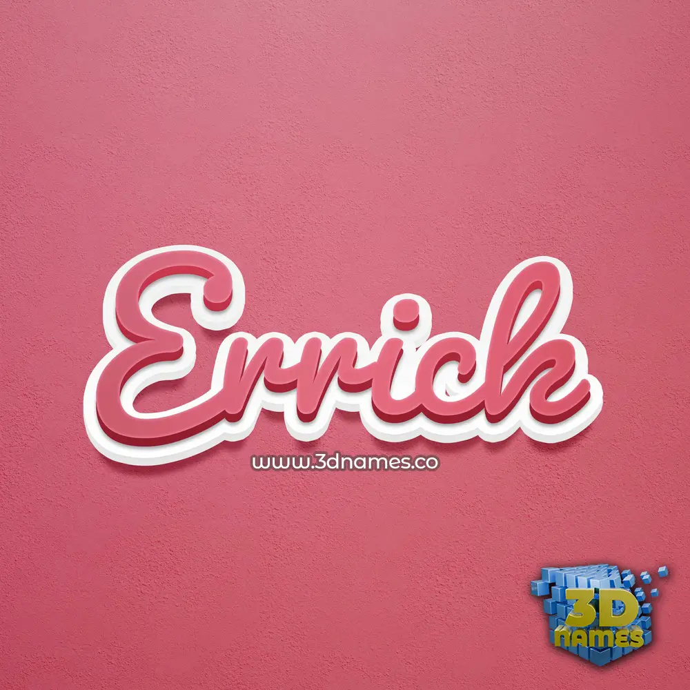 errick in Red Scribble style - 3D name wallpaper