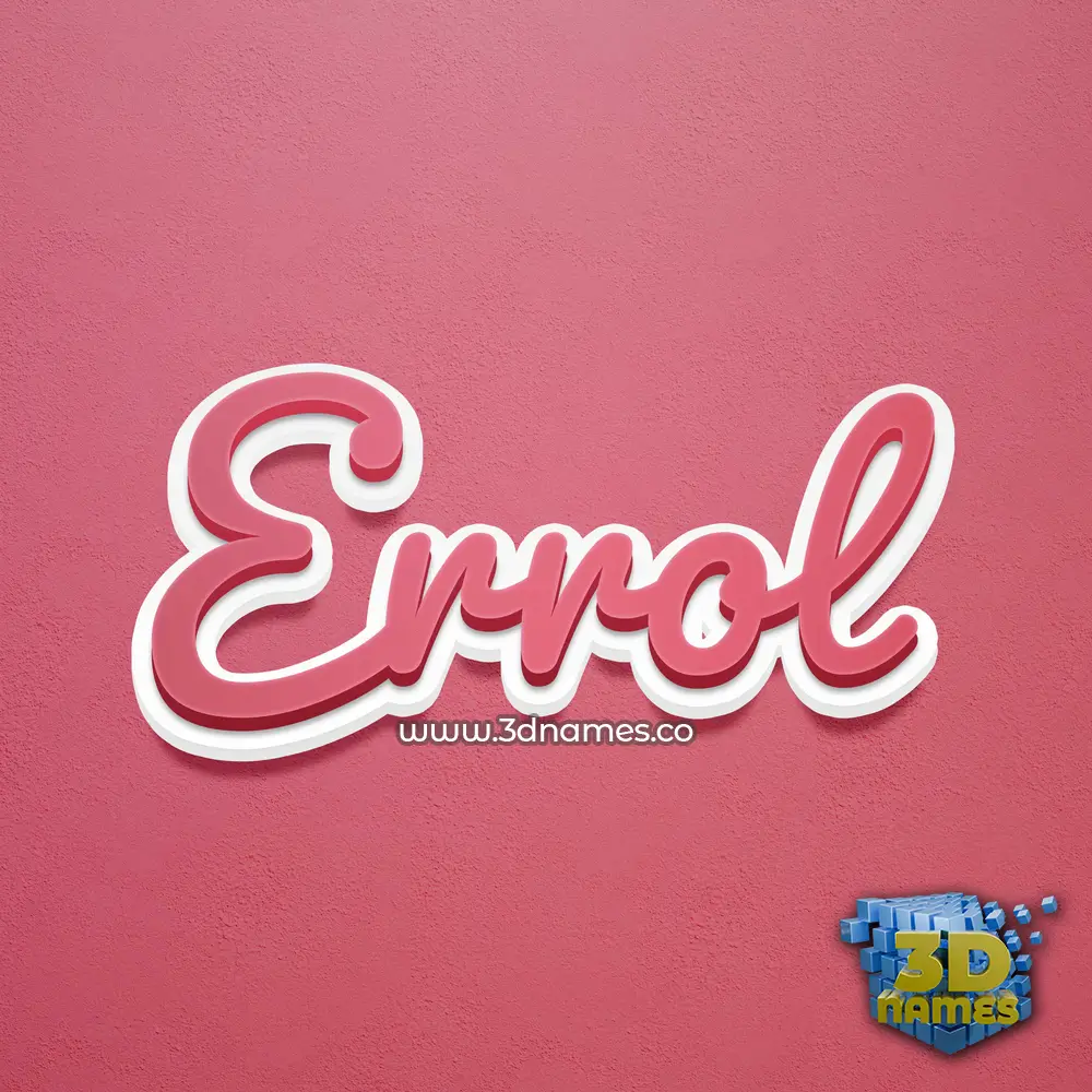 errol in Red Scribble style - 3D name wallpaper