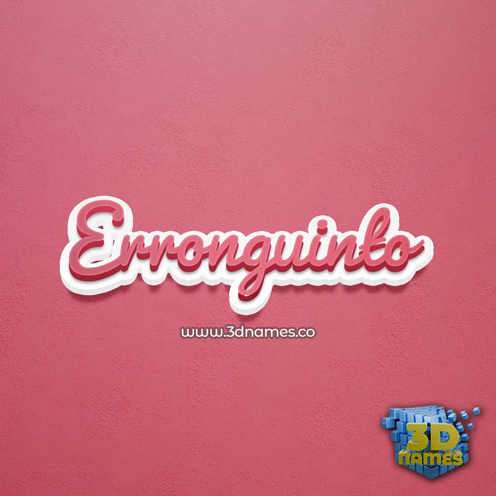 erronguinto in Red Scribble style - 3D name wallpaper