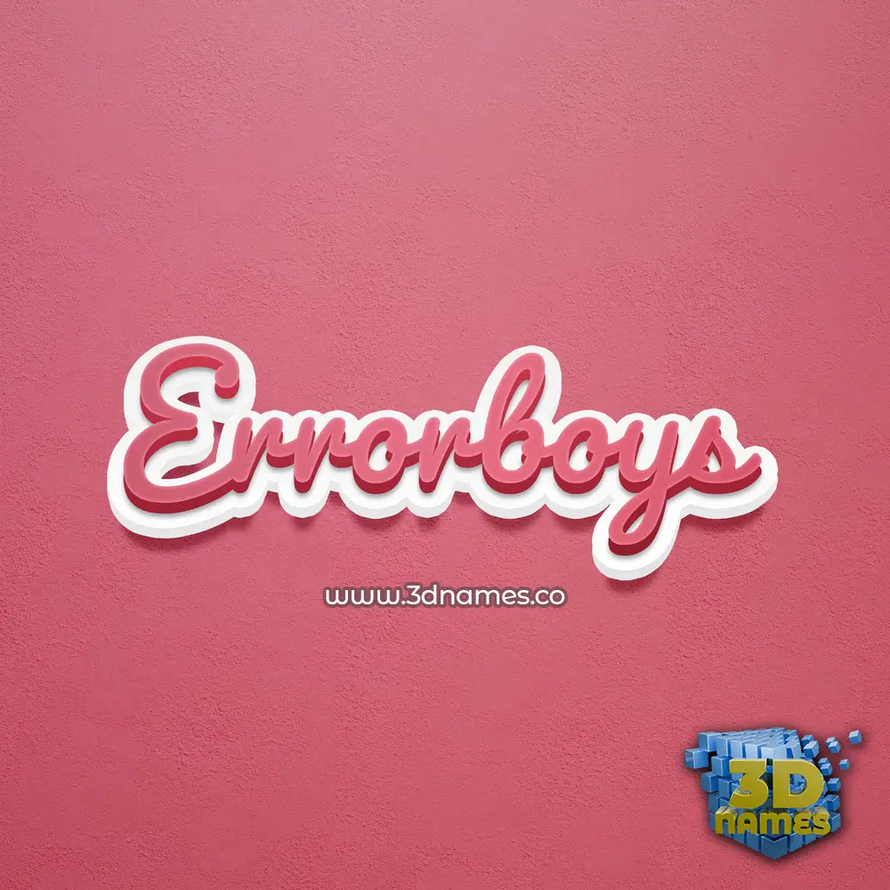 errorboys in Red Scribble style - 3D name wallpaper