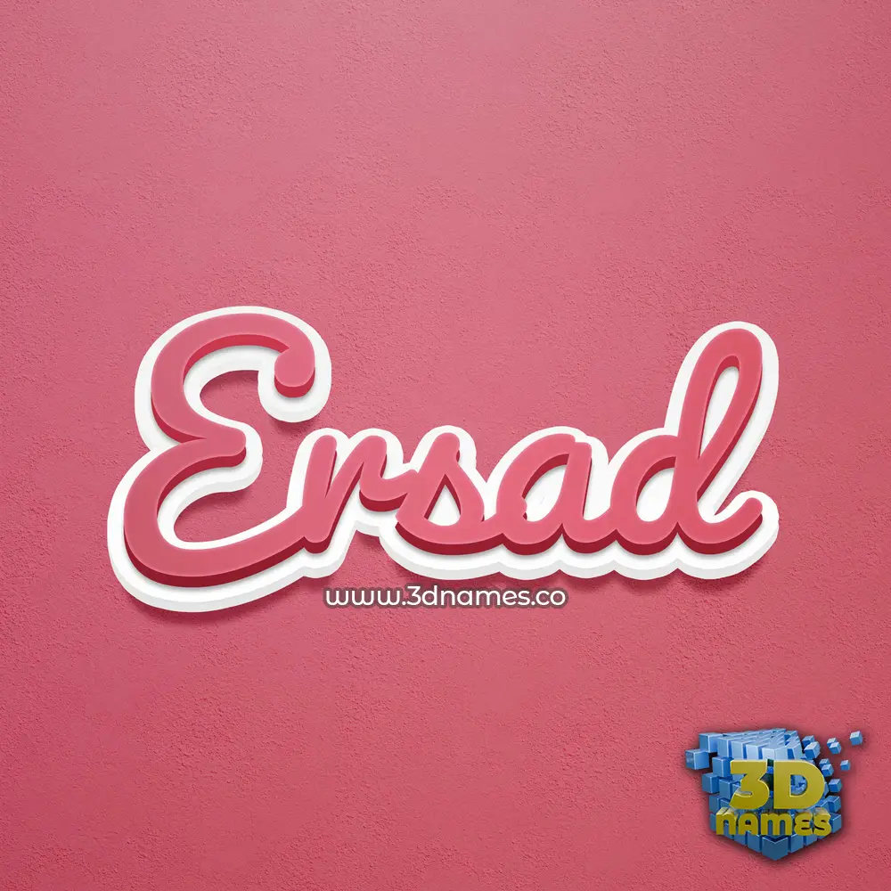 ersad in Red Scribble style - 3D name wallpaper