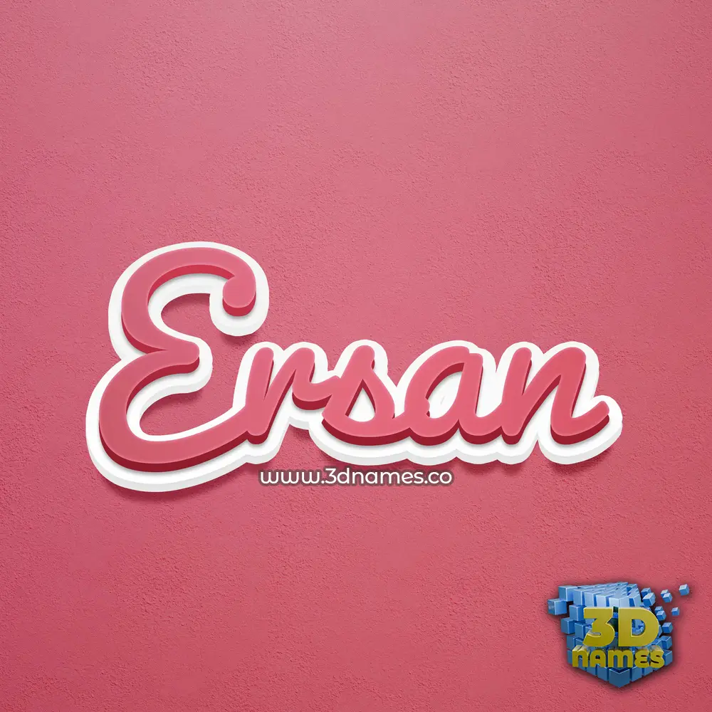 ersan in Red Scribble style - 3D name wallpaper